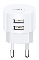 USAMS φορτιστής τοίχου T20 2x USB 2.1A λευκός