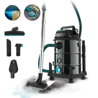 CECOTEC  Σκούπα Conga Rockstar Wet & Dry Steel Pro για Στερεά και Υγρά, Μεταλλική, 30L, 1600W, με Πρίζα Εργαλείων και Αξεσουάρ Καθαρισμού  CEC-08572