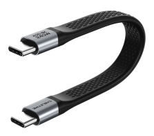 CABLETIME καλώδιο USB-C CT-FU4-AG flat 240W 40Gbps 8K/60Hz USB4 0.15m μαύρο