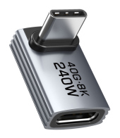 CABLETIME αντάπτορας USB-C CT-OTG42-AG γωνιακός USB4 240W 40Gbps 8K γκρι