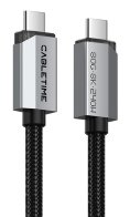 CABLETIME καλώδιο USB-C CT-USB4V2 USB4 240W 80Gbps 8K/60Hz 1m μαύρο