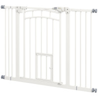 PawHut D06-212V01WT Dog Gate για Μικρά και Μεσαία Μεγέθη 74-100x76cm Λευκό