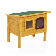 PawHut Ξύλινο Σπίτι Γάτας με Ανοιγόμενη Οροφή 70 x 51.5 x 60 cm D30-130
