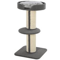 PawHut Cat Tree Scratching Post με κάλυμμα μαξιλαριού και στύλους με σχοινί σιζάλ Γκρι 45 x 45 x 91 cm PawHut D30-269GY