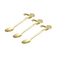 SPM Σετ Κουταλάκια Τσαγιού σε Σχήμα Σκύλου 3 τμχ Χρώματος Χρυσό SPM DB7420