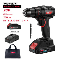 DELI κρουστικό δραπανοκατσάβιδο μπαταρίας DE-CZ20-1D2 Brushless 20V 2x 2Ah 70N.m