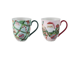 Maxwell & Williams Κούπες 400ml Πολύχρωμες Tis the Season Σε Συκευασία Δώρου Πορσελάνη-Σετ 2 Τεμαχί