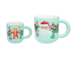 Maxwell & Williams Κούπες 390ml/110ml Πολύχρωμες Santa & Me Tis the Season Σε Συκευασία Δώρου Πορσε