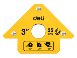 DELI μαγνητική γωνία συγκόλλησης DL-HDW25 με 45°/90°/135° γωνίες 3" 11kg