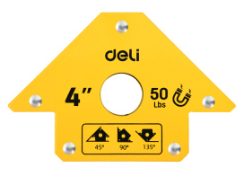 DELI μαγνητική γωνία συγκόλλησης DL-HDW50 με 45°/90°/135° γωνίες 4" 22kg