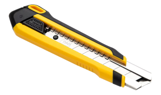 DELI πλαστικό κοπίδι με ασφάλεια DL025 25mm κίτρινο