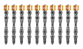 DELI σετ μύτες κατσαβιδιού DL255065 για δραπανοκατσάβιδο διπλή κεφαλή PH2x65mm με μαγνητικό ring 10τμχ