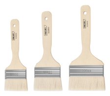 DELI σετ πινέλα βαφής DL528101 με φυσικές τρίχες ξύλινη λαβή 50/75/100mm 3τμχ