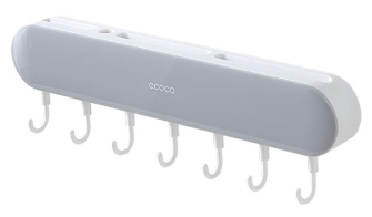 ECOCO κρεμάστρα κουζίνας E2027 με 7 γάντζους 3.8x6x30cm γκρι