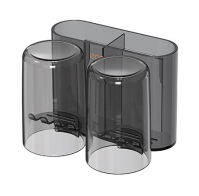 ECOCO βάση οδοντόβουρτσας E2229 με 2 ποτήρια μαύρη-διάφανη