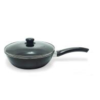 Max Home EA-8266/BLK Τηγάνι από Αλουμίνιο με Καπάκι με Εμαγιέ Επίστρωση Ø26cm 0,70mm