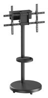 BRATECK βάση τηλεόρασης δαπέδου FS38-46TWE 37-86" έως 50kg με ράφι & cable management ροδάκια μαύρη