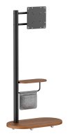 BRATECK βάση τηλεόρασης δαπέδου FS54-22T-02W 17-43" έως 15kg με ράφι & ροδάκια μαύρη