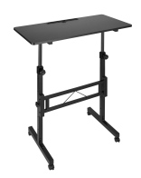 BRATECK γραφείο FWS10-6 με ρυθμιζόμενο ύψος & ροδάκια 800x400x710~1110mm μαύρο