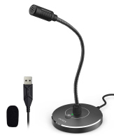 CMTECK επιτραπέζιο μικρόφωνο G009 με εύκαμπτο βραχίονα omnidirectional USB μαύρο