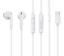CELEBRAT earphones με μικρόφωνο G39 USB-C σύνδεση 14mm 1.2m λευκά