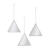 Home Deco Factory Σετ Τριγωνικοί Καθρέπτες Τοίχου με Πλαστικό Πλαίσιο 24.9 x 1.02 x 22.4 cm 3 τμχ Home Deco Factory HD0109