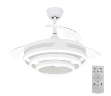 Powertech Aνεμιστήρας Oροφής HLL-0112 με LED 72W Ø106x50cm Λευκός