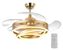 Powertech Ανεμιστήρας Οροφής με LED Φως 72W Ø106x50cm HLL-0130 Χρυσός