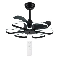 Powertech Ανεμιστήρας Οροφής HLL-0174 με LED Φως 96W Ø55x35cm Μαύρος