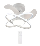 Powertech Ανεμιστήρας Οροφής HLL-0177 με LED Φως 96W Ø60x28cm Λευκός