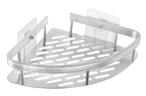 HOME USE γωνιακό ράφι τοίχου HUH-0158 μεταλλικό 28x5.5x21cm ασημί