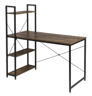HOME USE γραφείο HUH-0249 με ραφιέρα 120x60x122cm καφέ/μαύρο