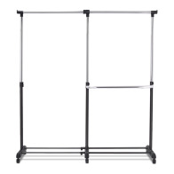 Costway Μεταλλική Διπλή Κρεμάστρα Ρούχων Δαπέδου 91-160 x 43 x 93-168 cm με Ρόδες Costway HW53834