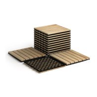 Costway HW65267 Σετ Πλακάκια από Ξύλο Ακακίας 30x30cm 10τμχ