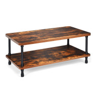 Costway Μεταλλικό Τραπέζι Σαλονιού 110 x 60 x 45 cm Costway HW65713