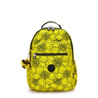 Kipling Smiley Σακίδιο Πλάτης για Laptop 15" Seoul Lap Yellow Fun Ball