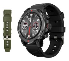 INTIME smartwatch G6 με 2x λουράκια heart rate 1.43" AMOLED GPS 5ATM/IP69 titanium black