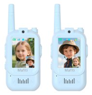 MAFITI παιδικά walkie talkie JK200 με οθόνη & κάμερα 3+ ετών επαναφορτιζόμενα μπλε 2τμχ