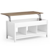 Costway  Πολυλειτουργικό Τραπεζάκι Καφέ με Ανυψούμενη Επιφάνεια και Αποθηκευτικό Χώρο JV12057WH