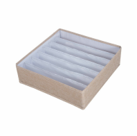 Υφασμάτινο Κουτί Οργάνωσης 7 θέσεων Μπεζ 32 x 32 x 9 cm