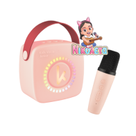 Kiddoboo KidsVoice Junior Μικρόφωνο mini Karaoke και Ακουστικό NikoletaTV Ροζ