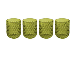 Casa Domani Ποτήρια Χαμηλά 270ml Caterina Πράσινο- Σετ 4 Τεμαχίων Σε Συσκευασία Δώρου
