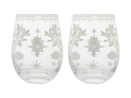 Maxwell &Williams Ποτήρια Νερού/Κρασιού 550ml Ασημί Γυάλινα White Christmas Σετ 2 Τεμαχίων -Σε Συσκ