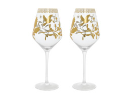 Maxwell &Williams Ποτήρια Κρασιού 500ml Χρυσά Γυάλινα White Christmas Σετ 2 Τεμαχίων -Σε Συσκευασία
