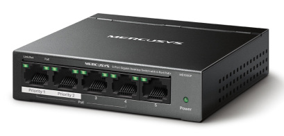 MERCUSYS Desktop Switch MS105GP 5x 10/100/1000 Mbps PoE+ Ver. 1.0