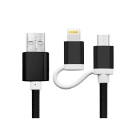 Καλώδιο USB to Lightning με Micro USB 2 σε 1 για iOS & Android Χρώματος Μαύρο MWS3709