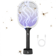 Beper Επαναφορτιζόμενη Ηλεκτρική ρακέτα με led φωτισμό 2 σε 1 για έντομα