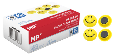 MP μαγνήτης smiley face PA488-03 30mm κίτρινος 12τμχ