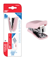 MP mini συρραπτικό PA636P με ανταλλακτικά 24/6 - 26/6 10 φύλλα ροζ