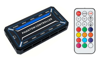 POWERTECH RGB fan controller PCF01-5C με ασύρματο χειριστήριο 10 connectors